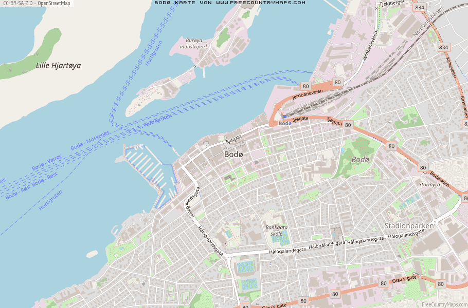 Karte Von Bodø Norwegen