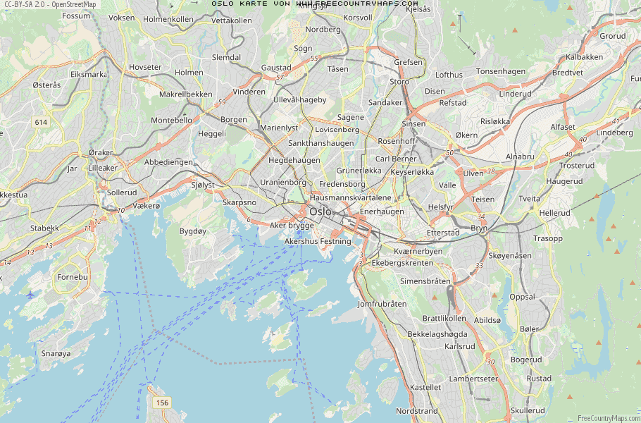 Karte Von Oslo Norwegen