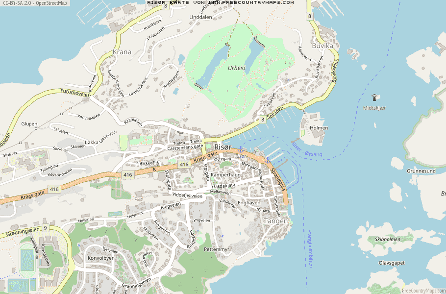 Karte Von Risør Norwegen