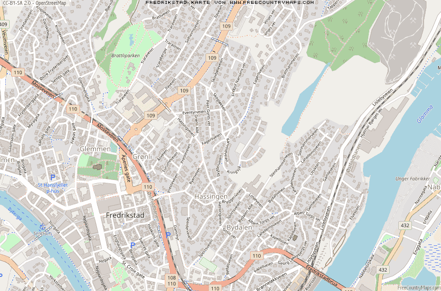 Karte Von Fredrikstad Norwegen