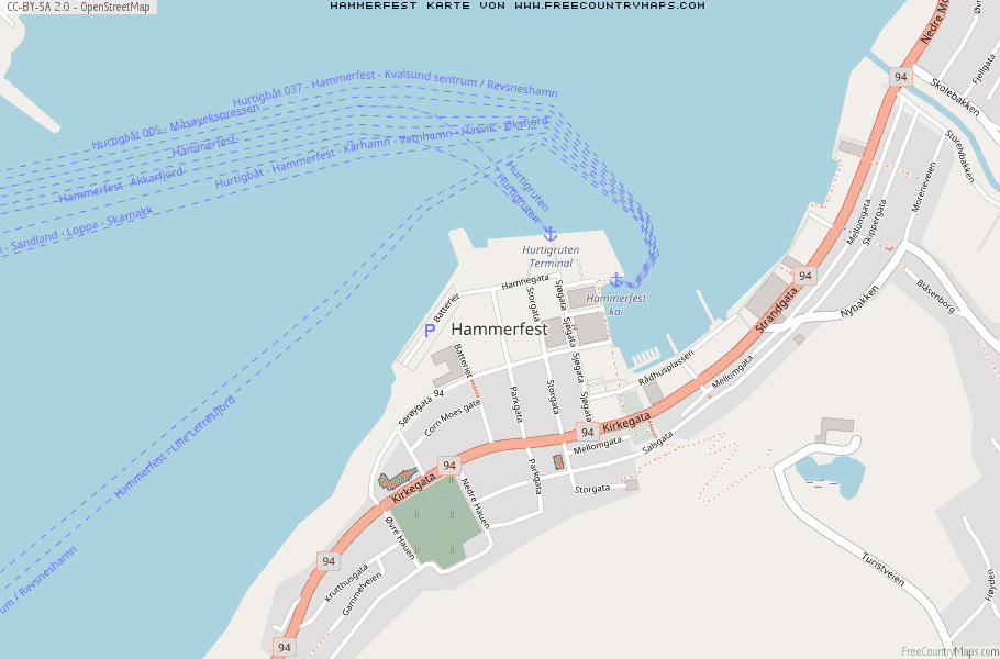 Karte Von Hammerfest Norwegen