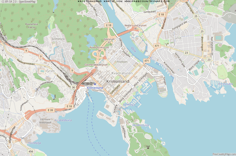 Karte Von Kristiansand Norwegen