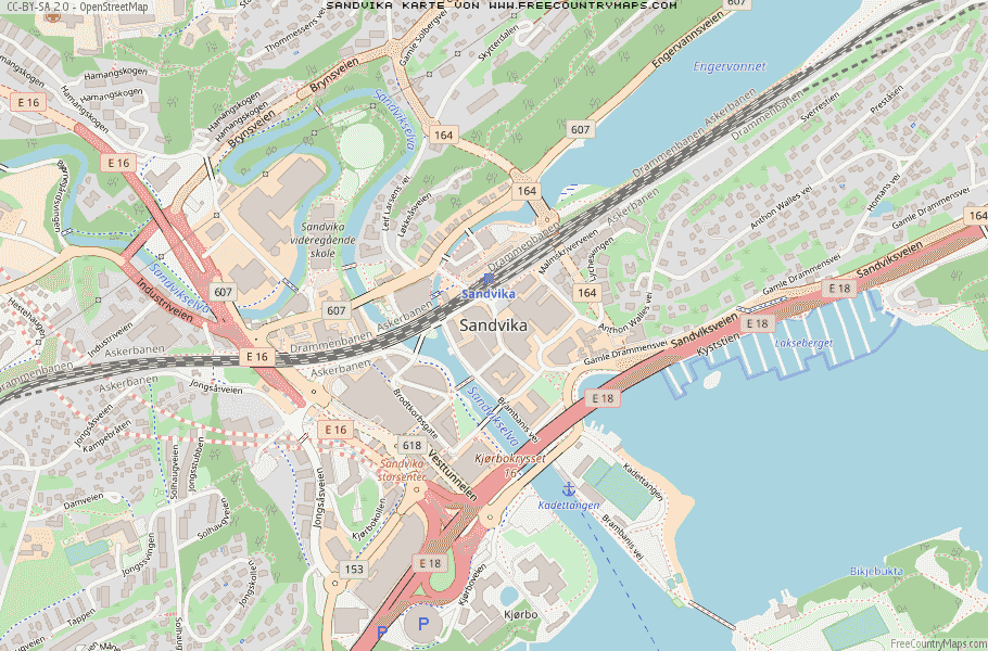 Karte Von Sandvika Norwegen