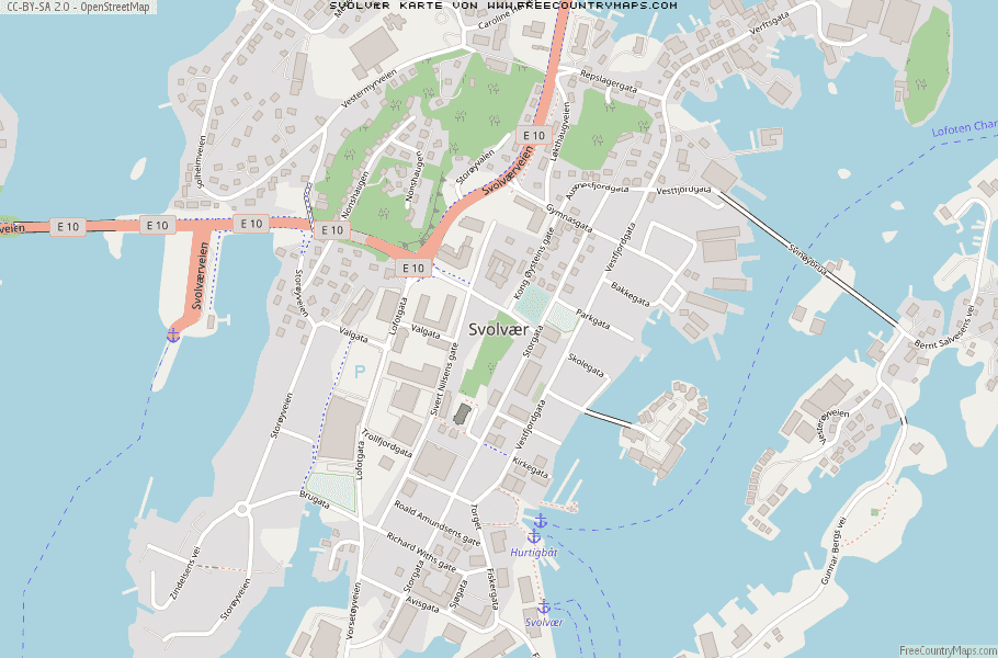 Karte Von Svolvær Norwegen