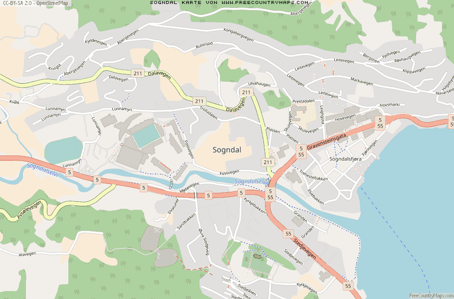 Karte Von Sogndal Norwegen
