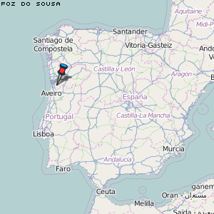 Foz do Sousa Karte Portugal
