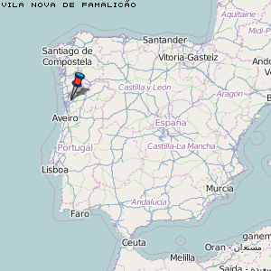 Vila Nova de Famalicão Karte Portugal