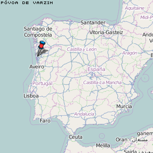 Póvoa de Varzim Karte Portugal