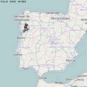 Vila das Aves Karte Portugal