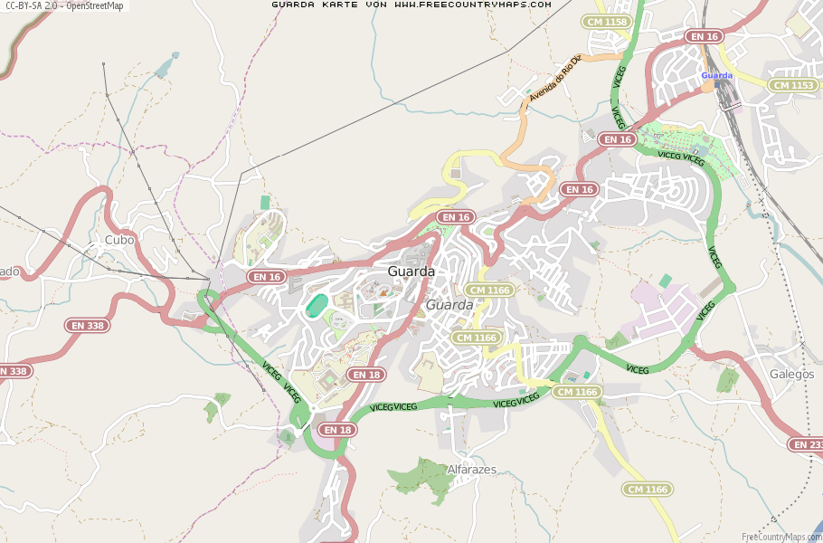 Karte Von Guarda Portugal