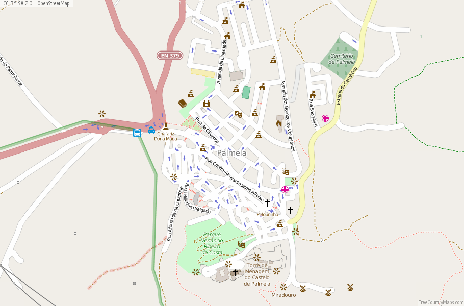 Karte Von Palmela Portugal