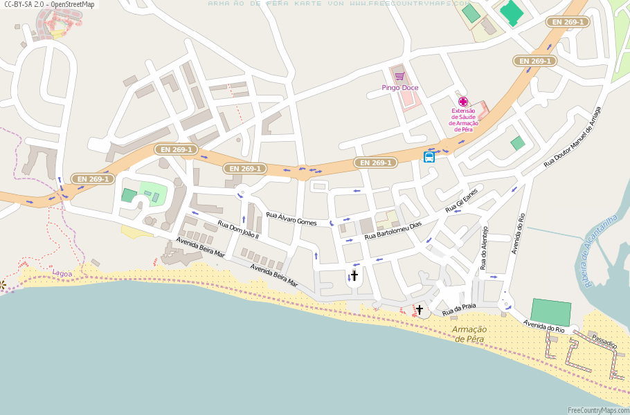 Karte Von Armação de Pêra Portugal