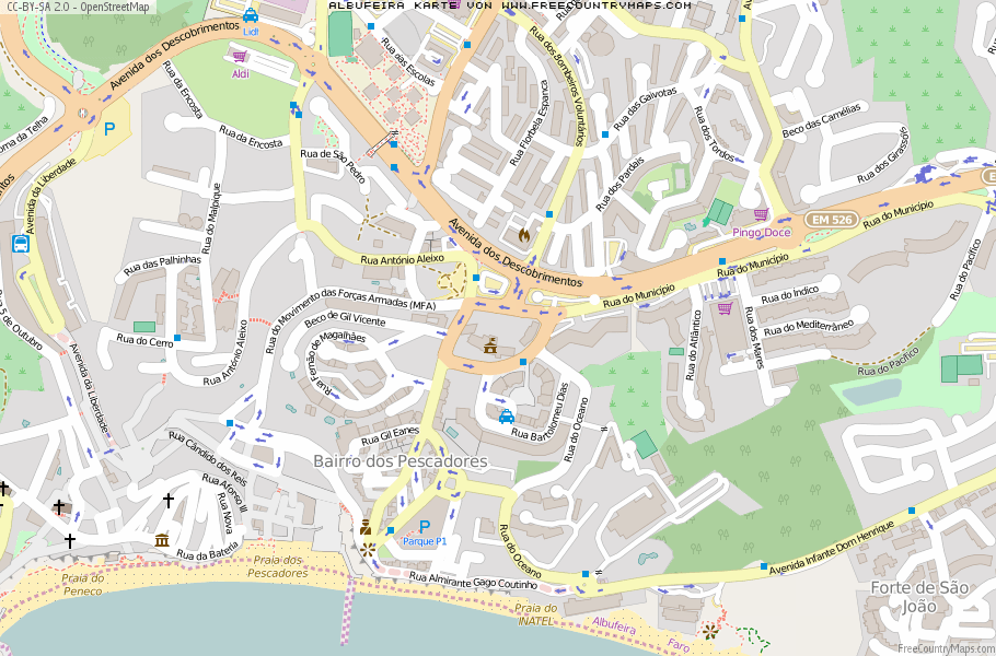 Karte Von Albufeira Portugal