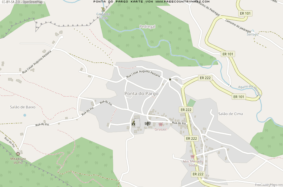 Karte Von Ponta do Pargo Portugal