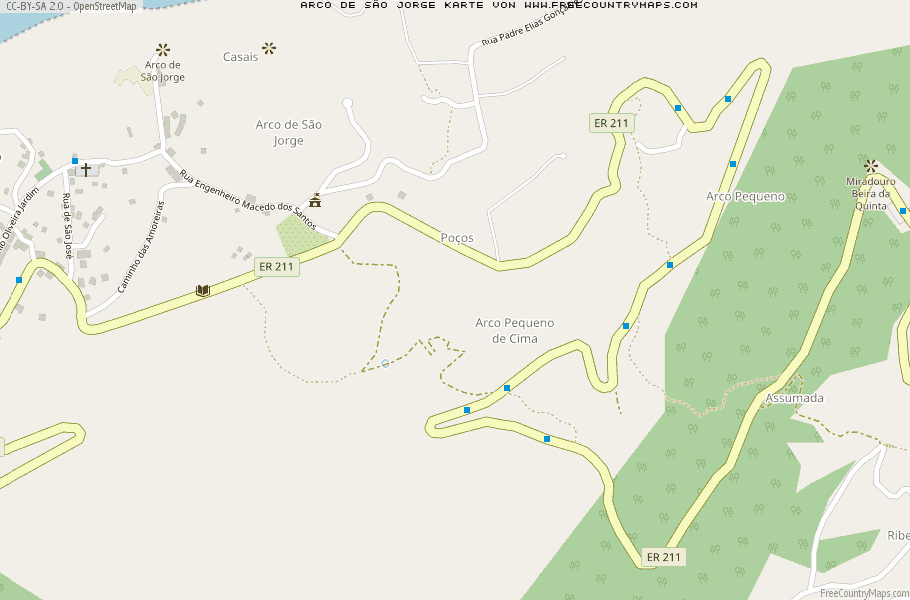 Karte Von Arco de São Jorge Portugal