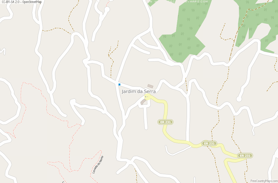 Karte Von Jardim da Serra Portugal