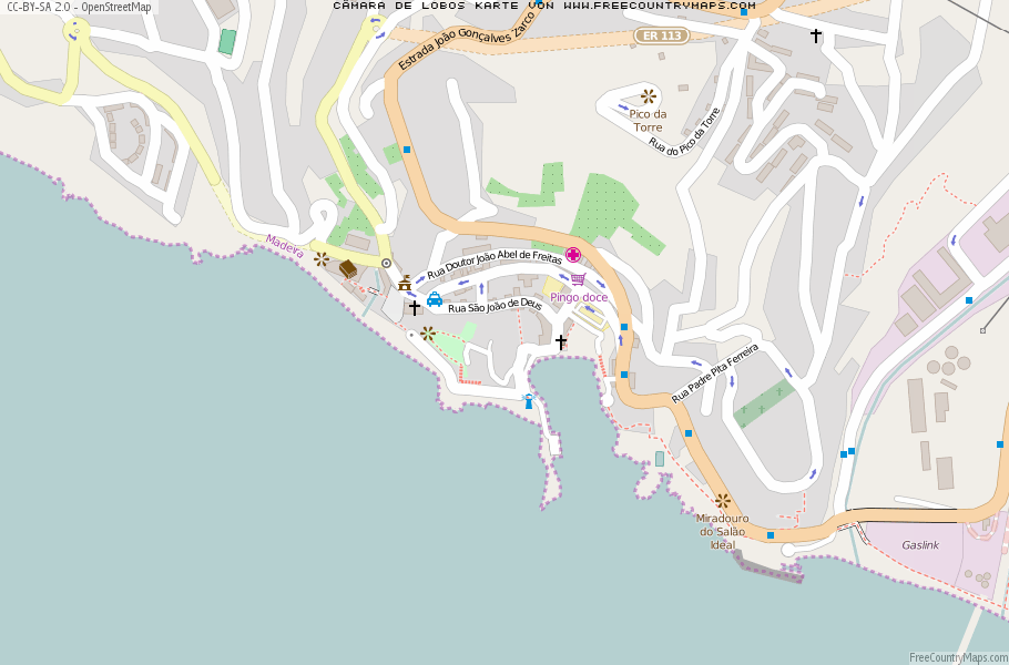 Karte Von Câmara de Lobos Portugal