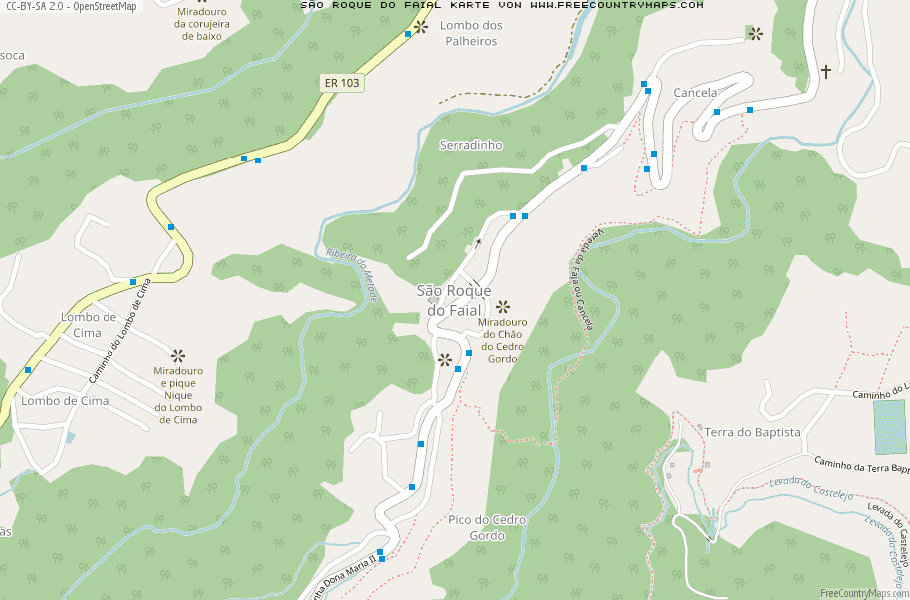 Karte Von São Roque do Faial Portugal