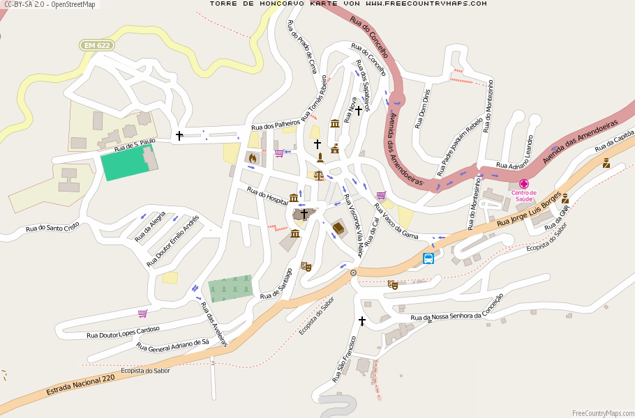 Karte Von Torre de Moncorvo Portugal