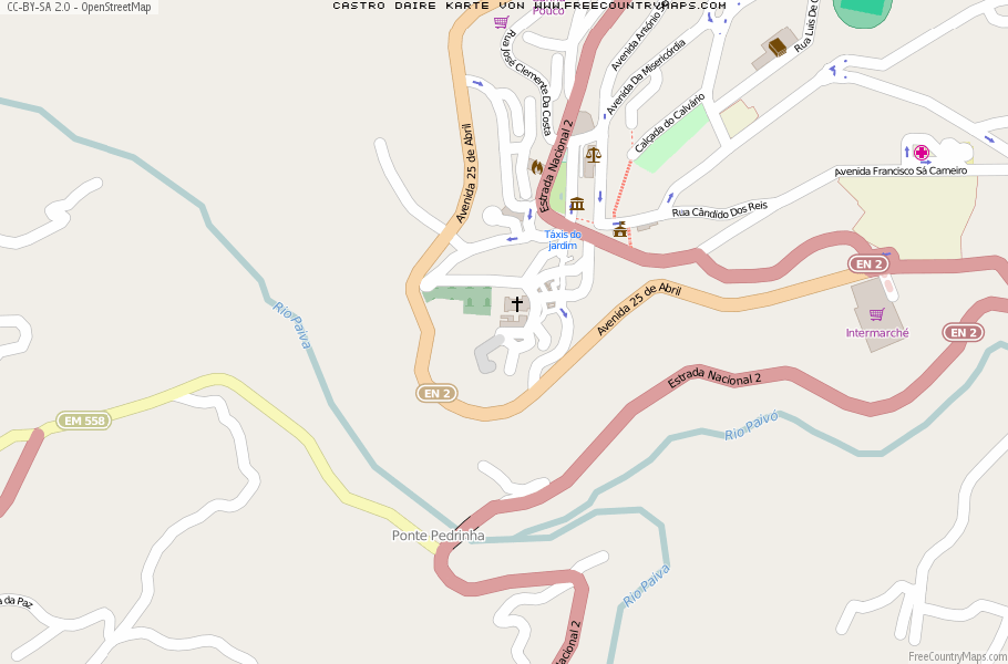 Karte Von Castro Daire Portugal