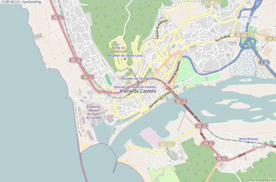 Karte Von Viana do Castelo Portugal