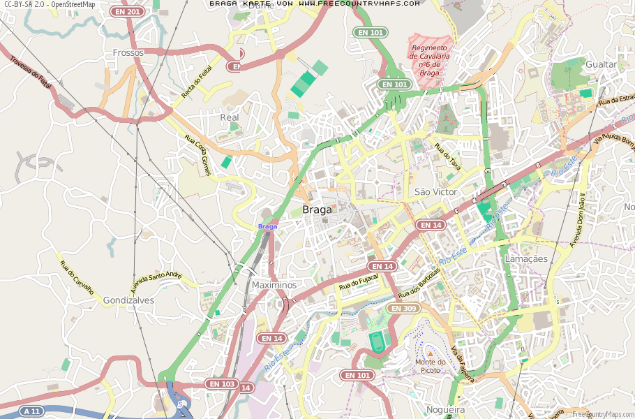 Karte Von Braga Portugal