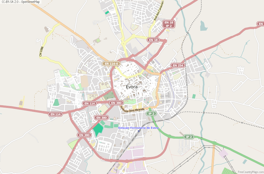Karte Von Évora Portugal