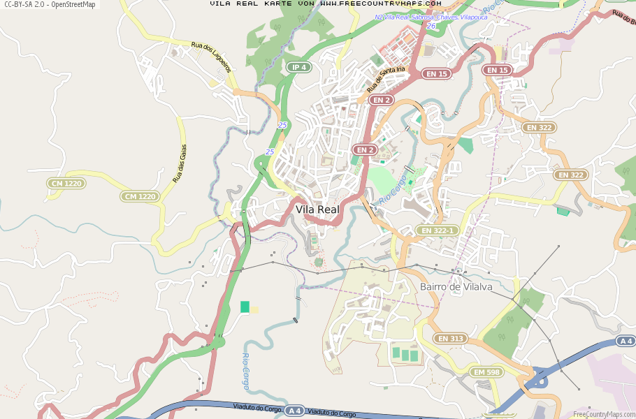Karte Von Vila Real Portugal