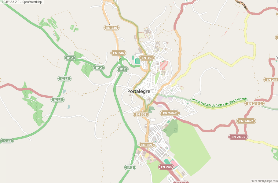 Karte Von Portalegre Portugal