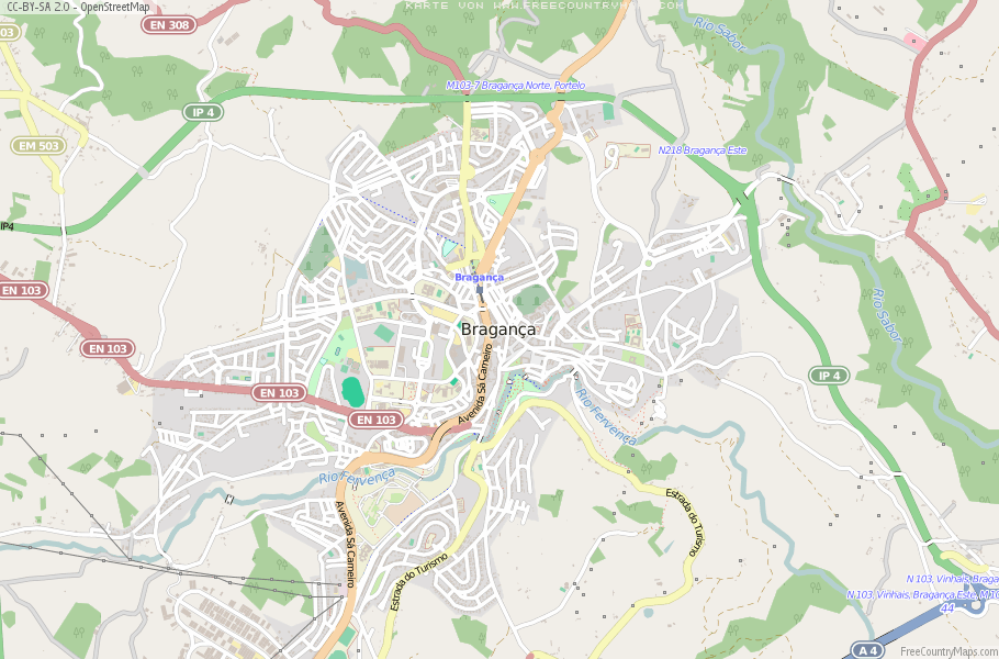Karte Von Bragança Portugal