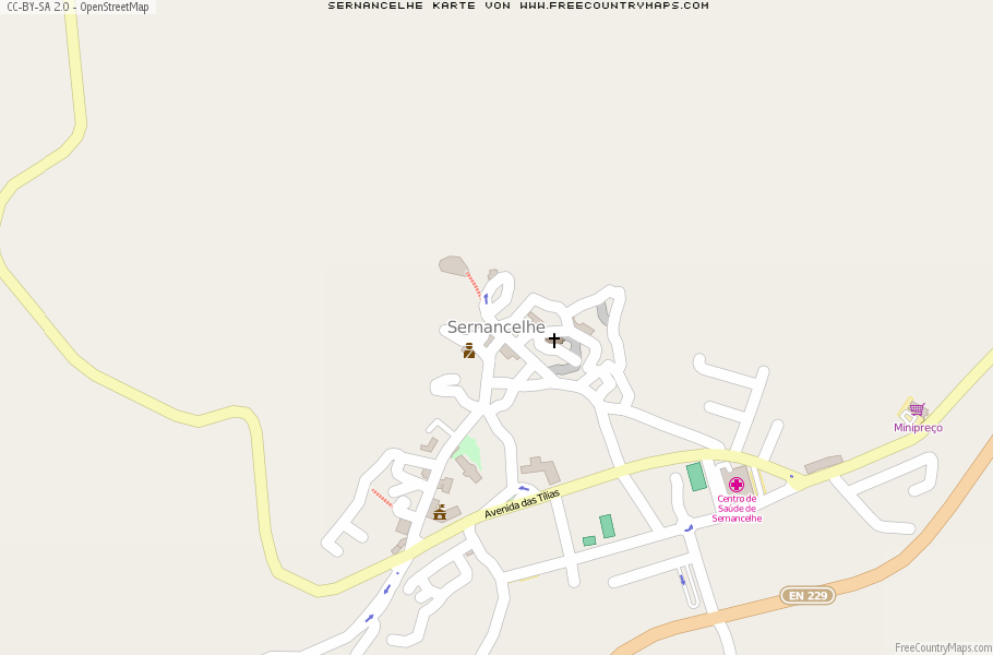 Karte Von Sernancelhe Portugal