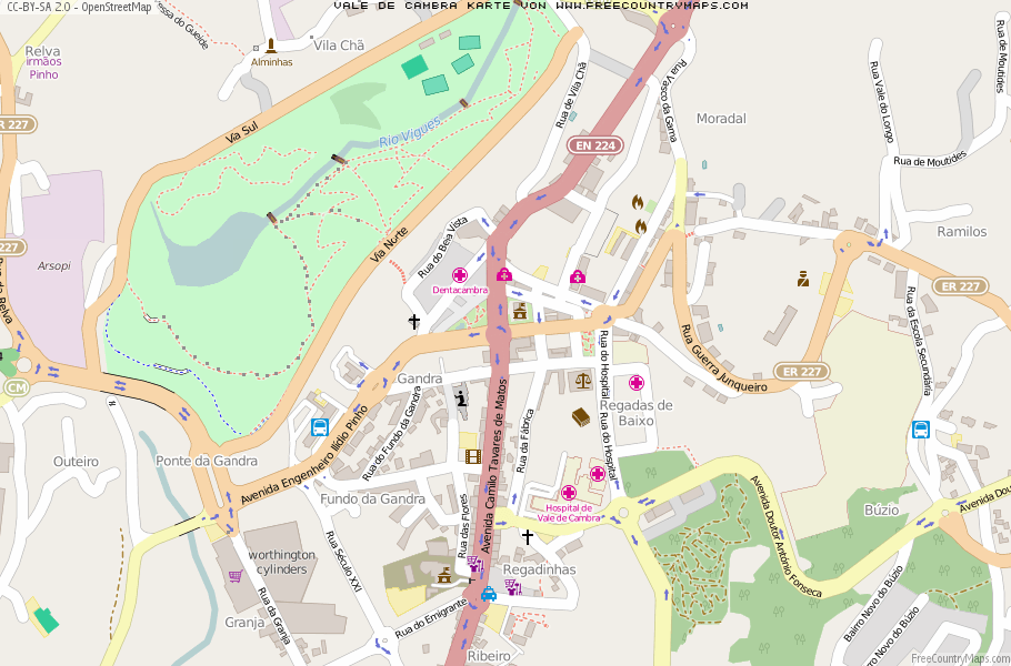 Karte Von Vale de Cambra Portugal