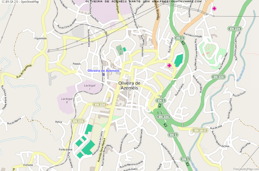 Karte Von Oliveira de Azeméis Portugal
