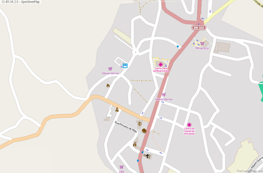 Karte Von Vila Verde Portugal