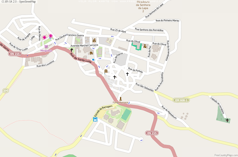 Karte Von Vila Flor Portugal