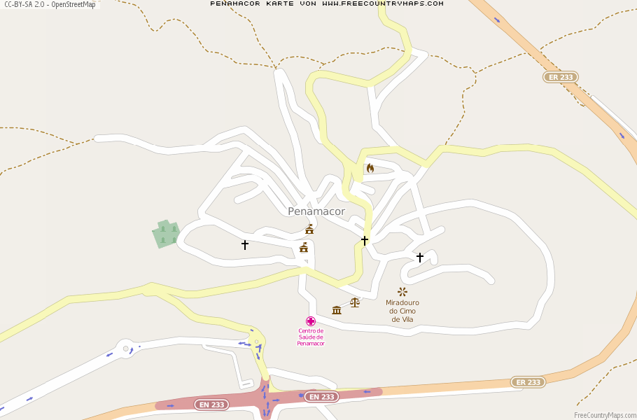 Karte Von Penamacor Portugal