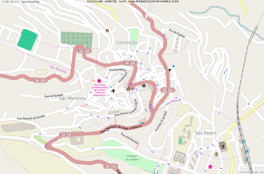 Karte Von Covilhã Portugal