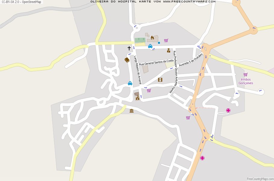 Karte Von Oliveira do Hospital Portugal