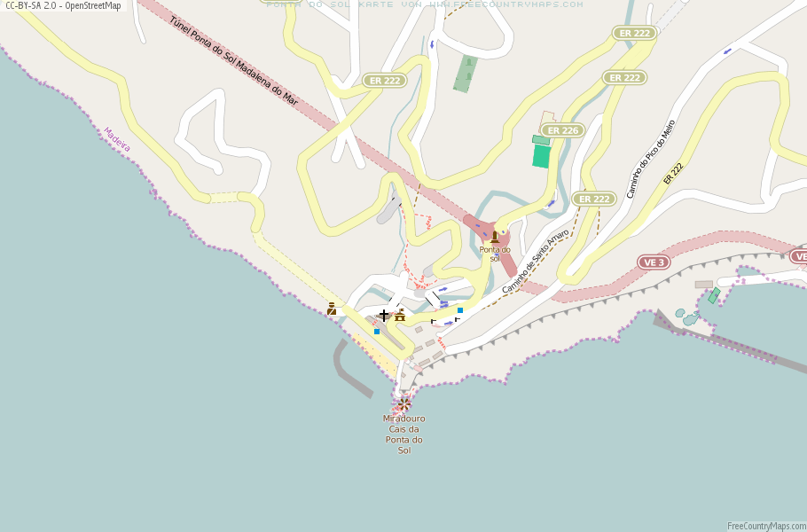 Karte Von Ponta do Sol Portugal