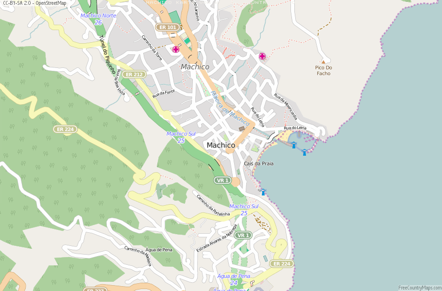 Karte Von Machico Portugal