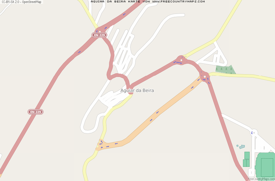 Karte Von Aguiar da Beira Portugal