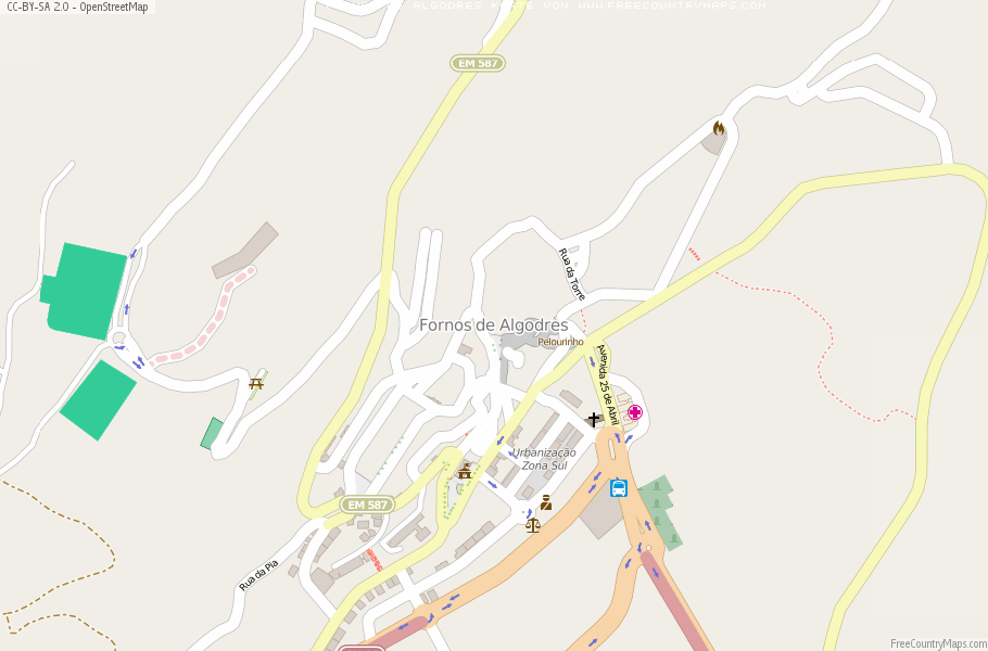 Karte Von Fornos de Algodres Portugal