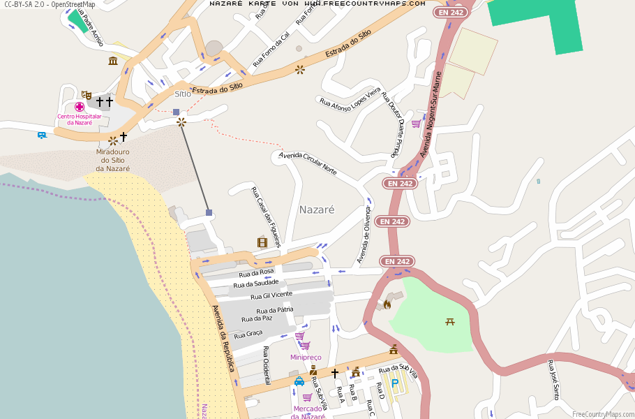 Karte Von Nazaré Portugal