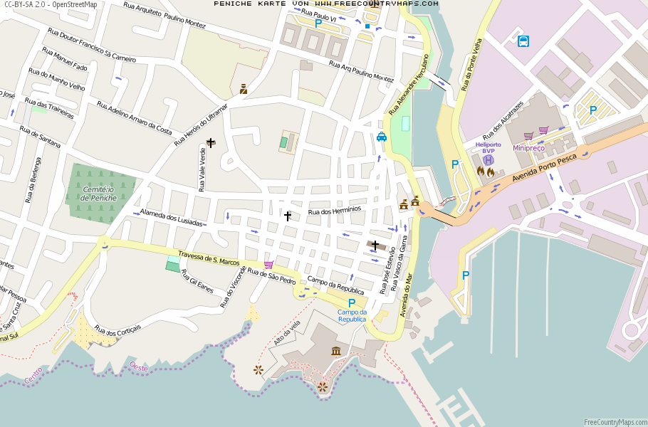 Karte Von Peniche Portugal