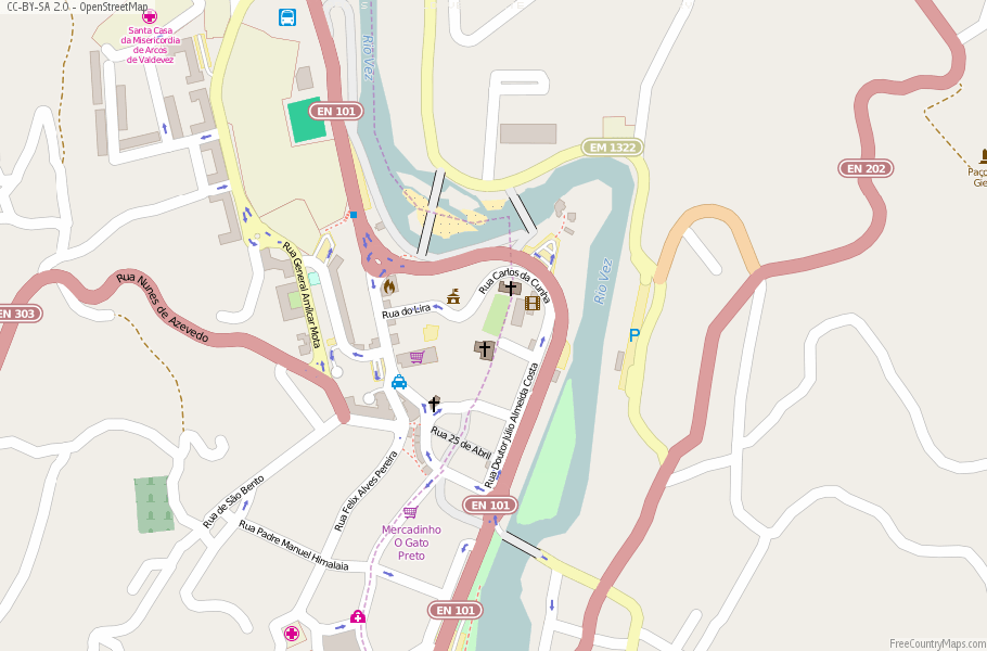 Karte Von Arcos de Valdevez Portugal