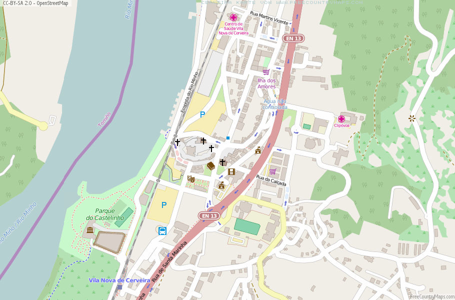 Karte Von Vila Nova de Cerveira Portugal