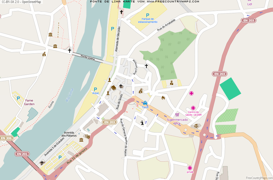 Karte Von Ponte de Lima Portugal