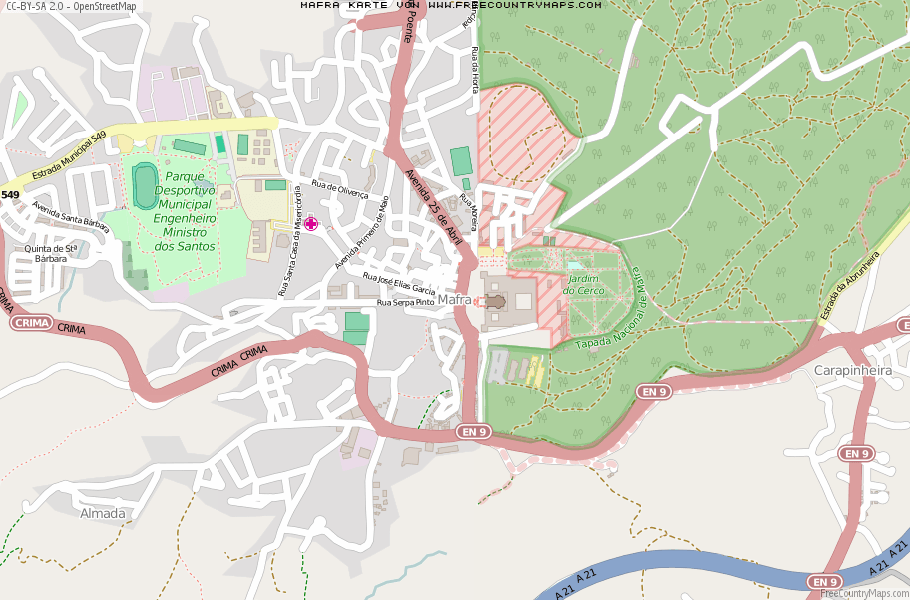 Karte Von Mafra Portugal