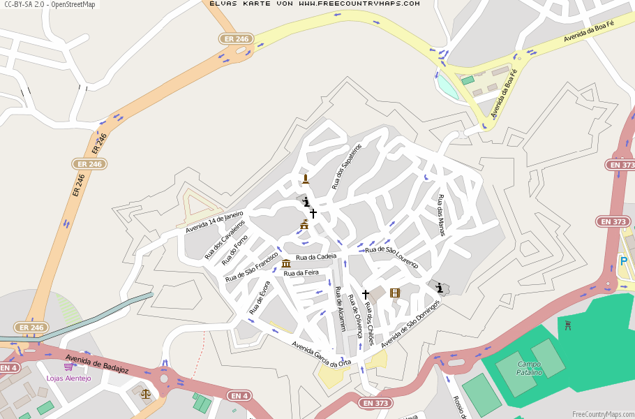 Karte Von Elvas Portugal