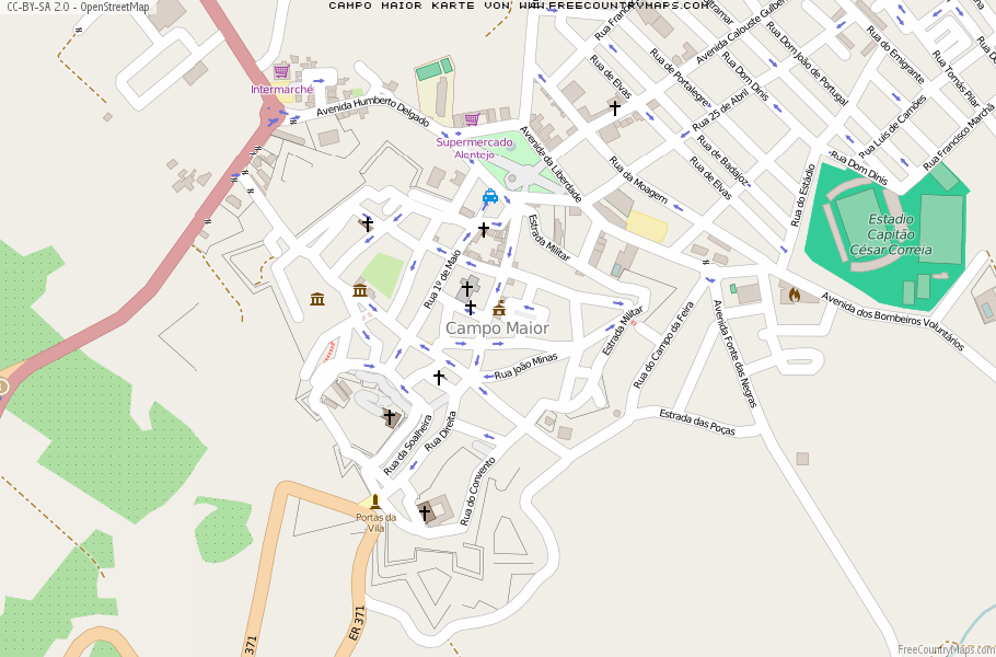 Karte Von Campo Maior Portugal